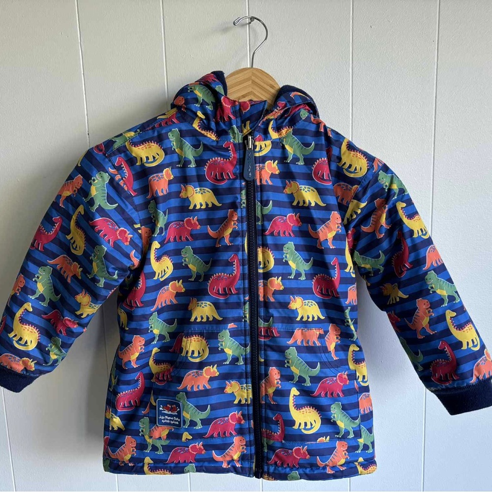 Jojo Fleece Lined 5-6 Dinosaur Waterproof Winter Coat with Hood